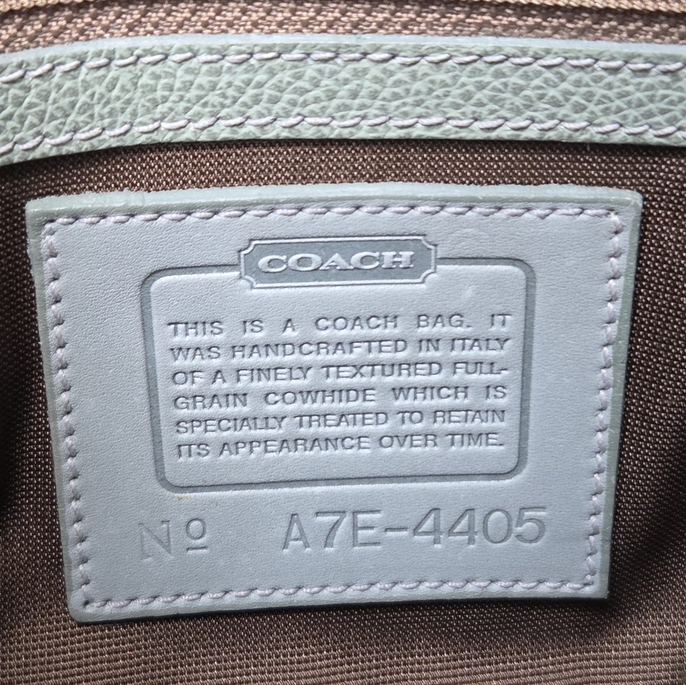 Vintage Coach Madison Regis Light Jade Pebbled Leather Shoulder Bag Italy - Picture 5 of 17